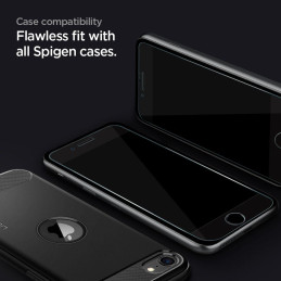 Spigen ALM Glass FC grūdintas stiklas, skirtas iPhone 7/ 8/ SE 2020/ 2022 – juodas