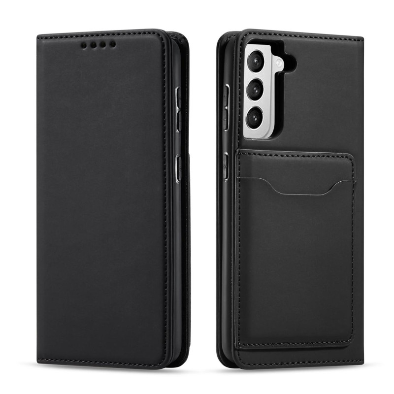 Magnetinis kortelės dėklas, skirtas Samsung Galaxy S22+ (S22 Plus) padengti kortelę Piniginės kortelės stovas juodas