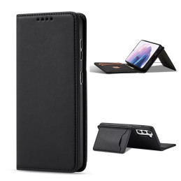 Magnetinis kortelės dėklas, skirtas Samsung Galaxy S22+ (S22 Plus) padengti kortelę Piniginės kortelės stovas juodas