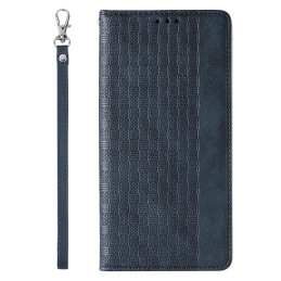 Magnetinio dirželio dėklas iPhone 12, piniginės dangtelis + mini dirželis, pakabukas, mėlynas