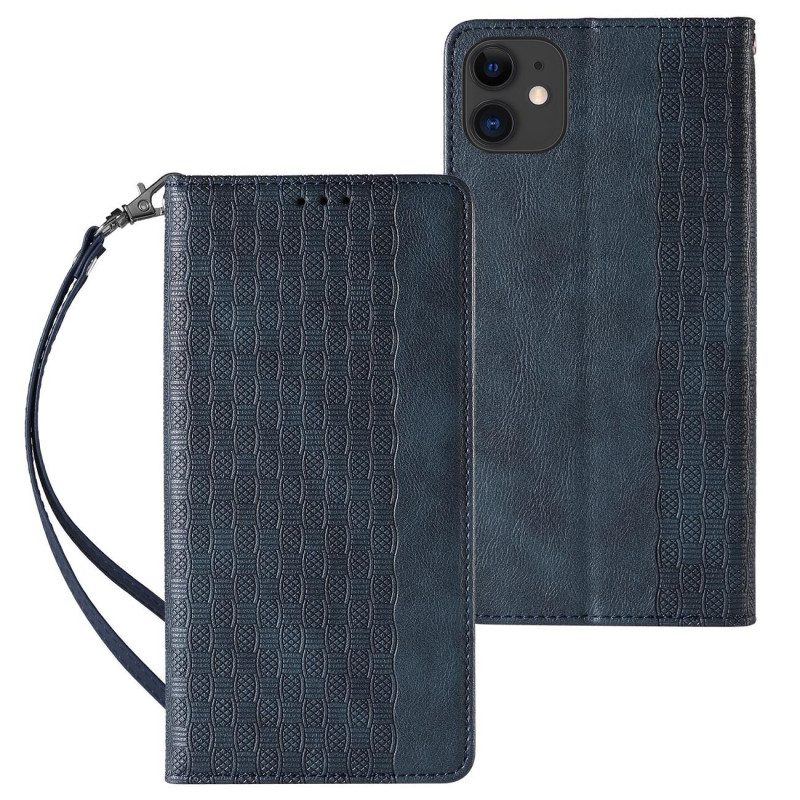 „Magnet Strap Case“ dėklas skirtas iPhone 13 mini piniginei su dangteliu + mini mėlynos spalvos pakabukas