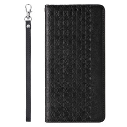Magnetinio dirželio dėklas, skirtas iPhone 13 Pro, piniginės dangtelis + mini dirželis, pakabukas, juodas
