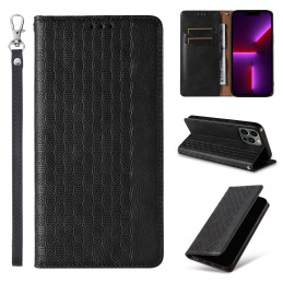 Magnetinio dirželio dėklas, skirtas iPhone 13 Pro Max, piniginės dangtelis + mini dirželis, pakabukas, juodas