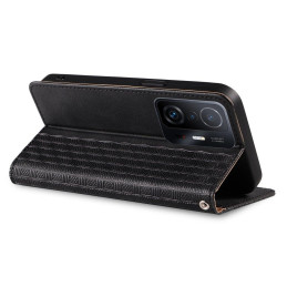 Magnetinio dirželio dėklas, skirtas Samsung Galaxy A12 5G piniginės dangtelis + juodas mini pakabukas su dirželiu