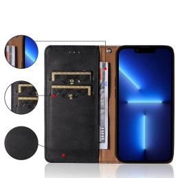 Magnetinio dirželio dėklas, skirtas Samsung Galaxy A12 5G piniginės dangtelis + juodas mini pakabukas su dirželiu