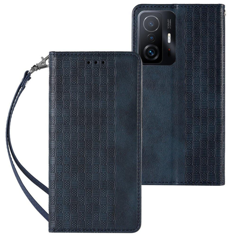 Magnetinio dirželio dėklas, skirtas Samsung Galaxy A13 5G padengti pinigine + mini pakabukas, mėlynas