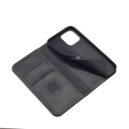 Magnet Fancy Case dėklas skirtas iPhone 13 Pro dangteliui, kortelių piniginei, kortelių stovui, juodas