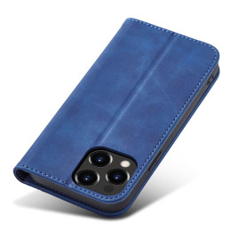 Magnet Fancy Case dėklas skirtas iPhone 13 Pro, dangtelis, kortelių piniginė, kortelių stovas, mėlynas