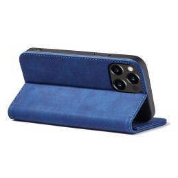 Magnet Fancy Case dėklas skirtas iPhone 13 Pro Max, dangtelis, kortelių piniginė, kortelių stovas, mėlynas