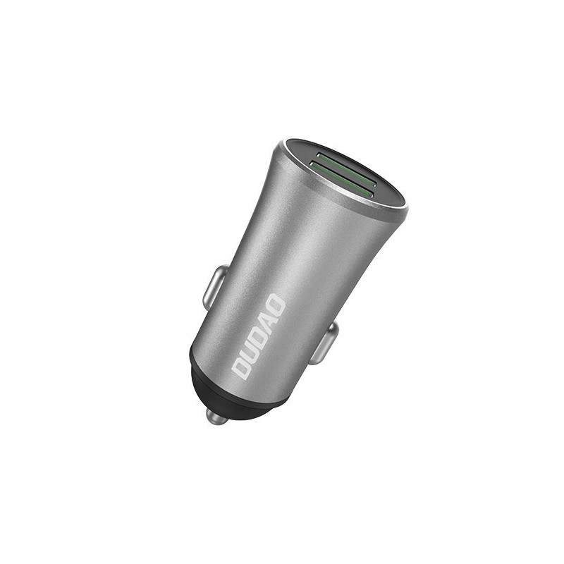 Dudao 3.4A išmanusis automobilinis įkroviklis 2x USB sidabrinė (R6S sidabrinė)