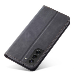 Magnetinis išgalvotas dėklas, skirtas Samsung Galaxy S22+ (S22 Plus) padengti kortelę Piniginės kortelės stovas juodas