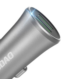 Dudao 3.4A išmanusis automobilinis įkroviklis 2x USB sidabrinė (R6S sidabrinė)
