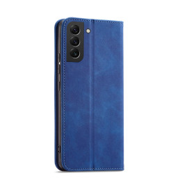 Magnetinis išgalvotas dėklas, skirtas Samsung Galaxy S22+ (S22 Plus) padengti kortelę Piniginės kortelės stovas mėlynas
