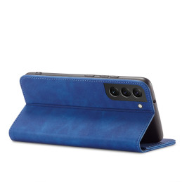 Magnetinis išgalvotas dėklas, skirtas Samsung Galaxy S22+ (S22 Plus) padengti kortelę Piniginės kortelės stovas mėlynas