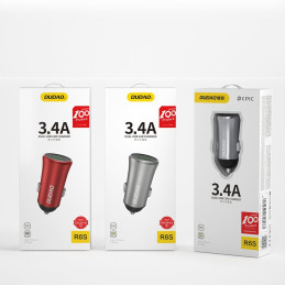 Dudao 3.4A išmanusis automobilinis įkroviklis 2x USB sidabrinė (R6S sidabrinė)