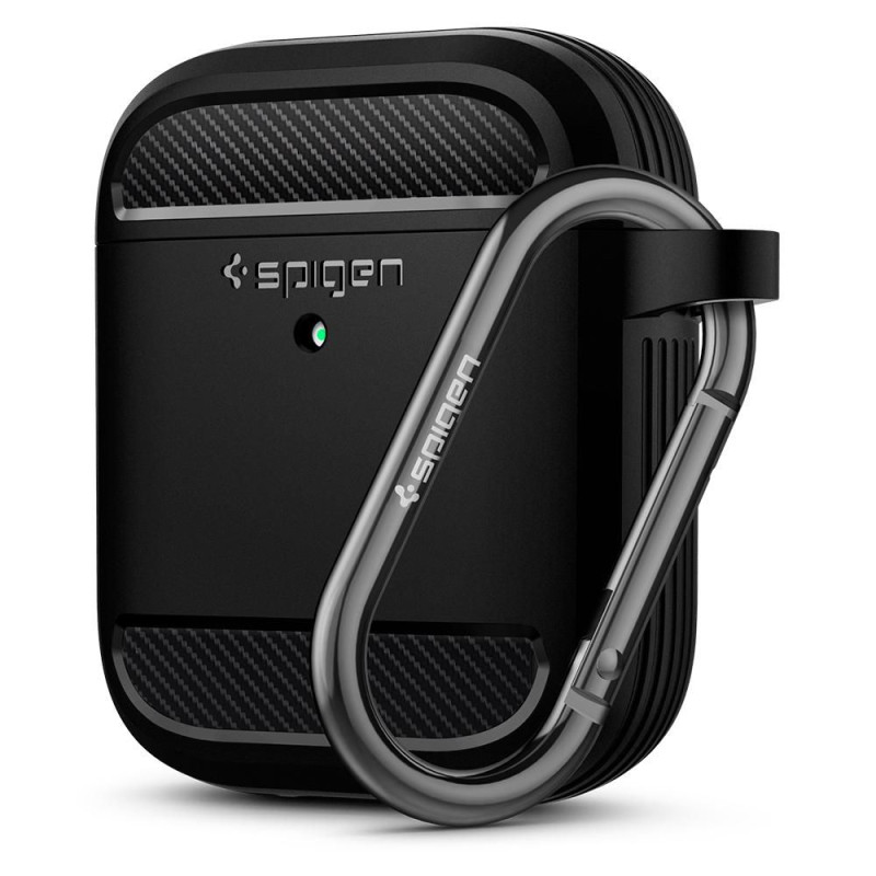 Spigen Rugged Armor dėklas, skirtas Apple AirPods – matinė juoda