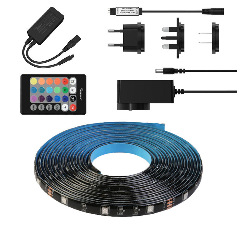Sonoff L2-5M Kit Smart vandeniui atspari LED juostelė 5 m RGB nuotolinio valdymo pulto Wi-Fi maitinimo adapteris