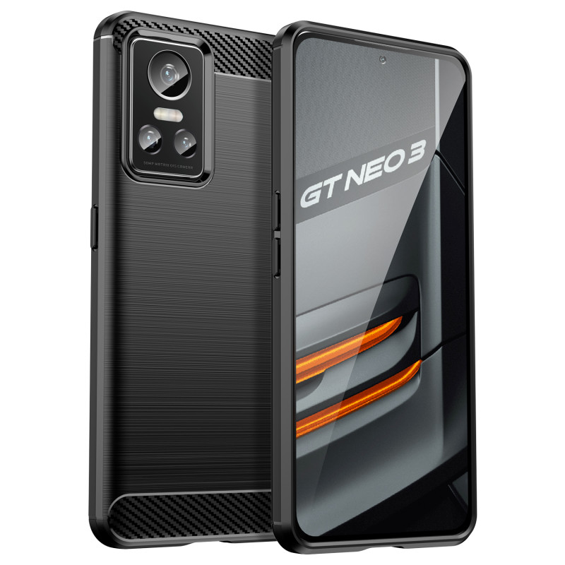Carbon Case lankstus dangtelis Realme GT Neo 3 juodas