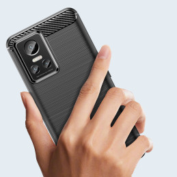 Carbon Case lankstus dangtelis Realme GT Neo 3 juodas