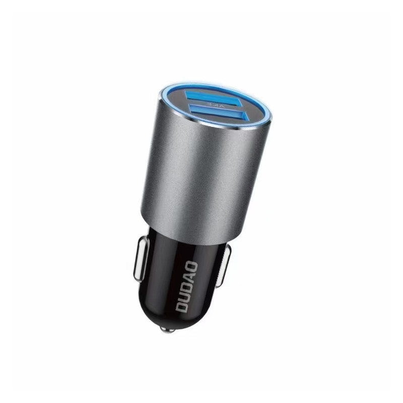 Dudao automobilinis įkroviklis 2x USB 3.4A pilka (R5s pilka)