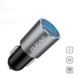 Dudao automobilinis įkroviklis 2x USB 3.4A pilka (R5s pilka)