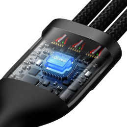 „Baseus Flash Series II“ laidas USB Type C / USB Type A – USB Type C / Lightning / micro USB 100 W 1,2 m black (CASS0301...