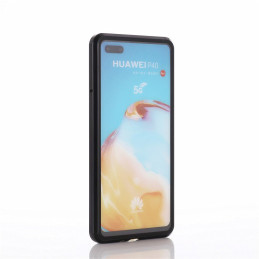 Wozinsky Magnetic Cam Slider Case Magnetic Case 360 Full Cover Glass Screen Camera Protector Huawei P40 Black