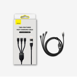 Baseus Flash Series II kabelis USB Type C / USB Type A - USB Type C / Lightning / micro USB 100 W 1,2 m blue (CASS030103...