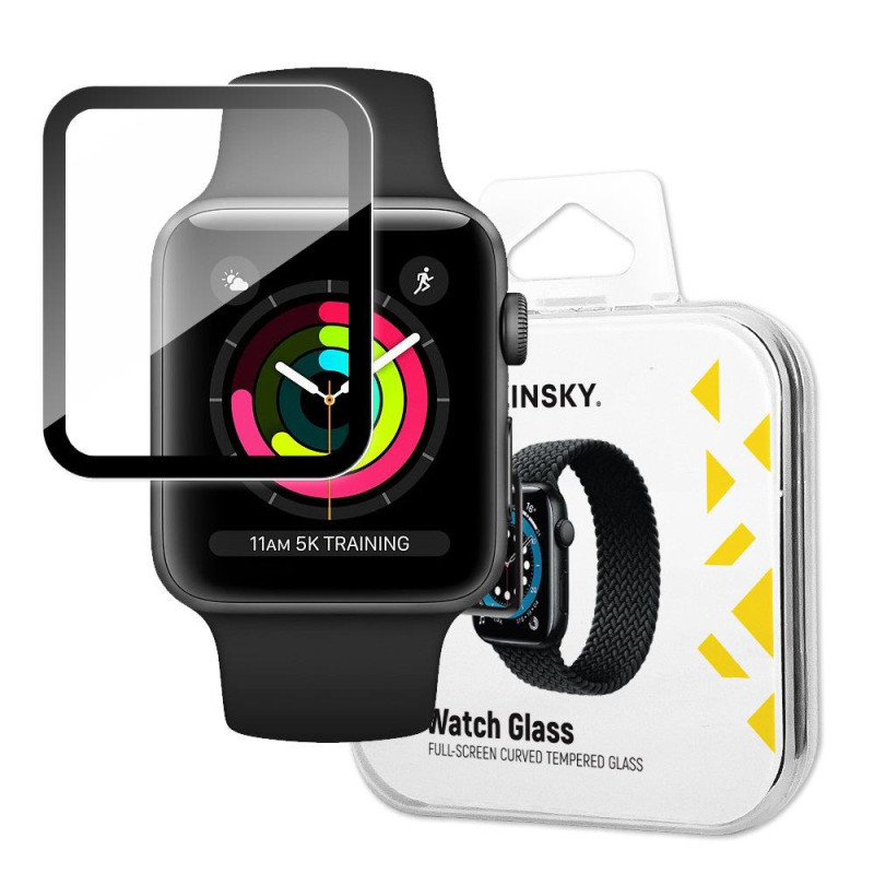 Wozinsky Watch Glass Hybrid Glass skirtas Apple Watch 3 38mm / Watch 2 38mm / Watch 1 38mm Black