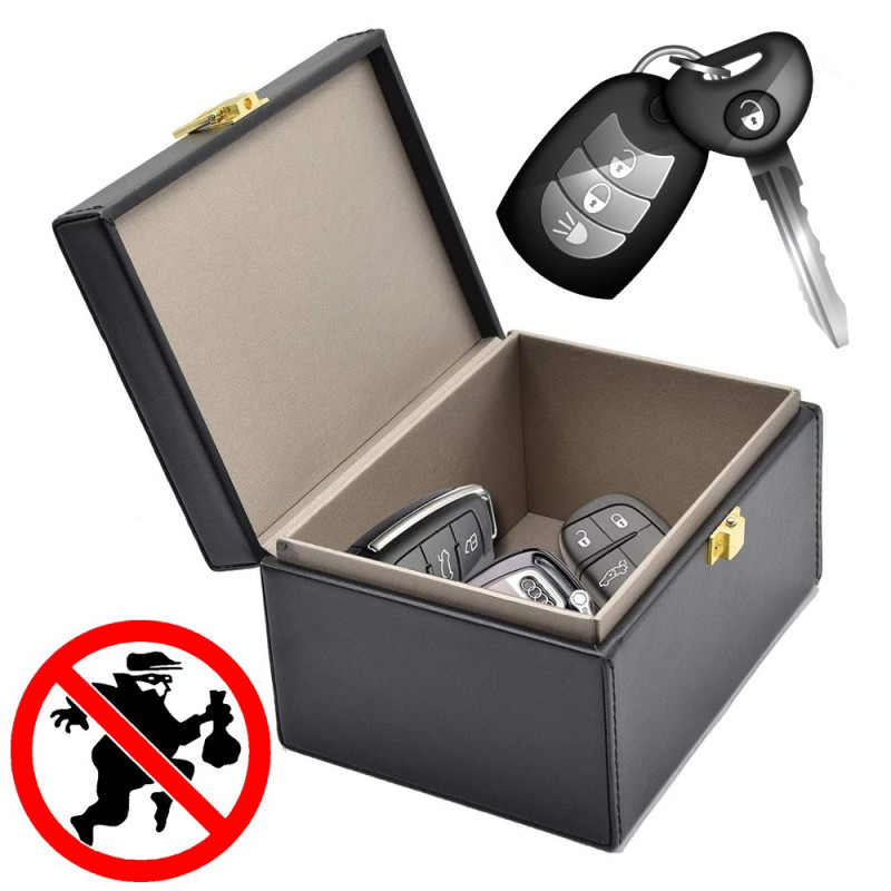 Apsaugos nuo vagystės dėžutė automobilio raktams Telefono radijo bangų blokavimo Faraday dėžutė Faraday Cage Black