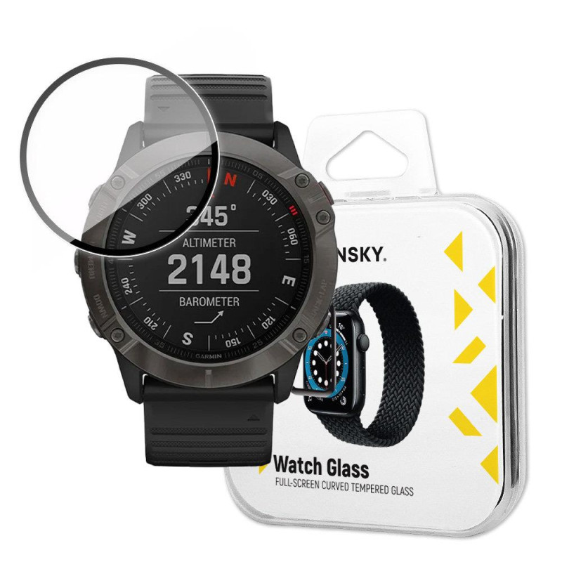 Wozinsky Watch Glass hibridinis stiklas, skirtas Garmin Fenix 6 Pro juodas