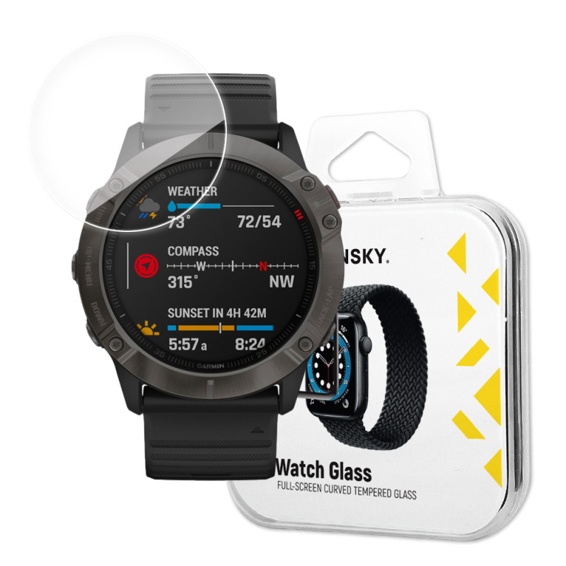 Wozinsky Watch Glass hibridinis stiklas, skirtas Garmin Fenix 6X skaidrus