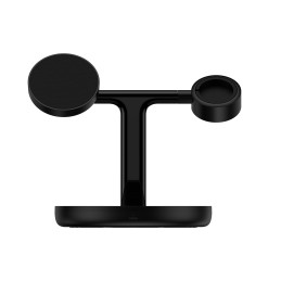 Baseus Swan indukcinis įkroviklis (suderinamas su MagSafe) stovas iPhone, Apple Watch, AirPods + USB-C laidas 1m juodas ...