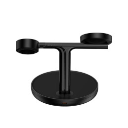Baseus Swan indukcinis įkroviklis (suderinamas su MagSafe) stovas iPhone, Apple Watch, AirPods + USB-C laidas 1m juodas ...