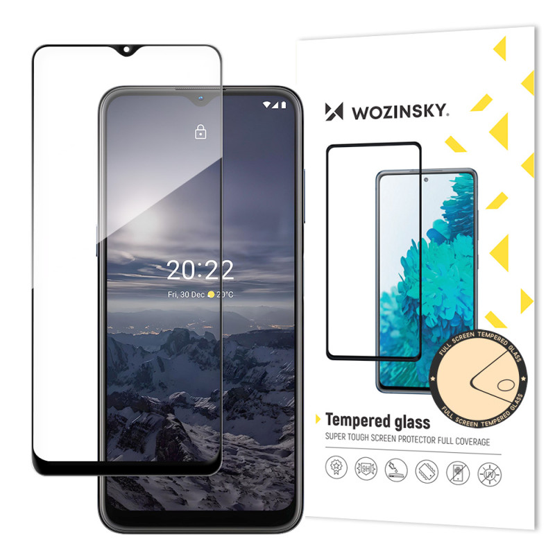 Wozinsky Super patvarus, pilnai klijuojamas grūdintas stiklas viso ekrano dangtelis su rėmeliu patogiu dėklu Nokia G21 /...