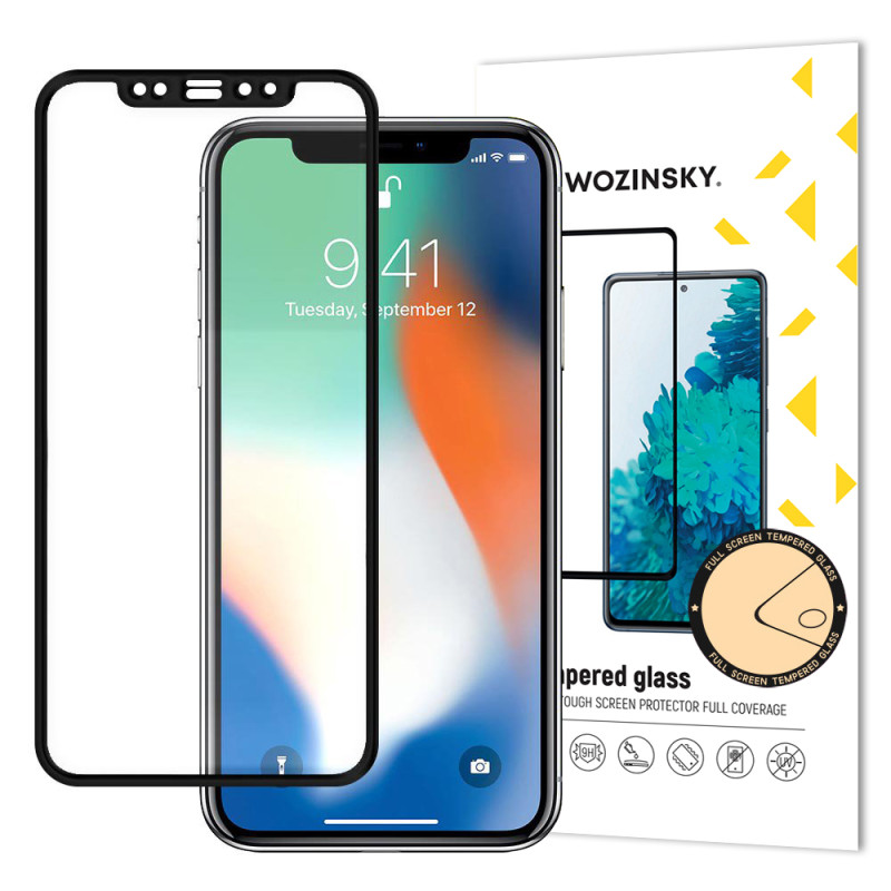 Wozinsky Super patvarūs klijai viso ekrano grūdintas stiklas su rėmeliu, draugiškas dėklu Apple iPhone XR / iPhone 11 ju...