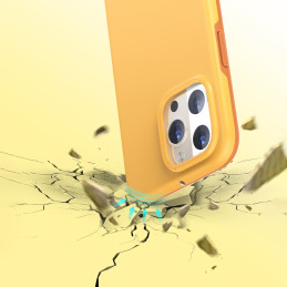 „Choetech MFM Anti-drop“ dėklas, skirtas „MagSafe“, skirtas „iPhone 13 Pro“, oranžinis (PC0113-MFM-YE)