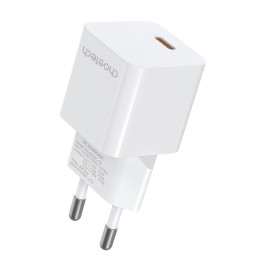 Choetech PD5010 USB-C 20W sieninis įkroviklis - baltas