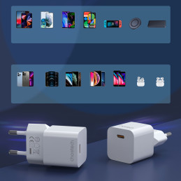 Choetech PD5010 USB-C 20W sieninis įkroviklis - baltas