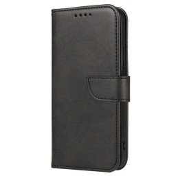 Magnet Case elegantiškas dėklo dangtelis su atvartu ir stovo funkcija, skirta Samsung Galaxy M53 5G juoda
