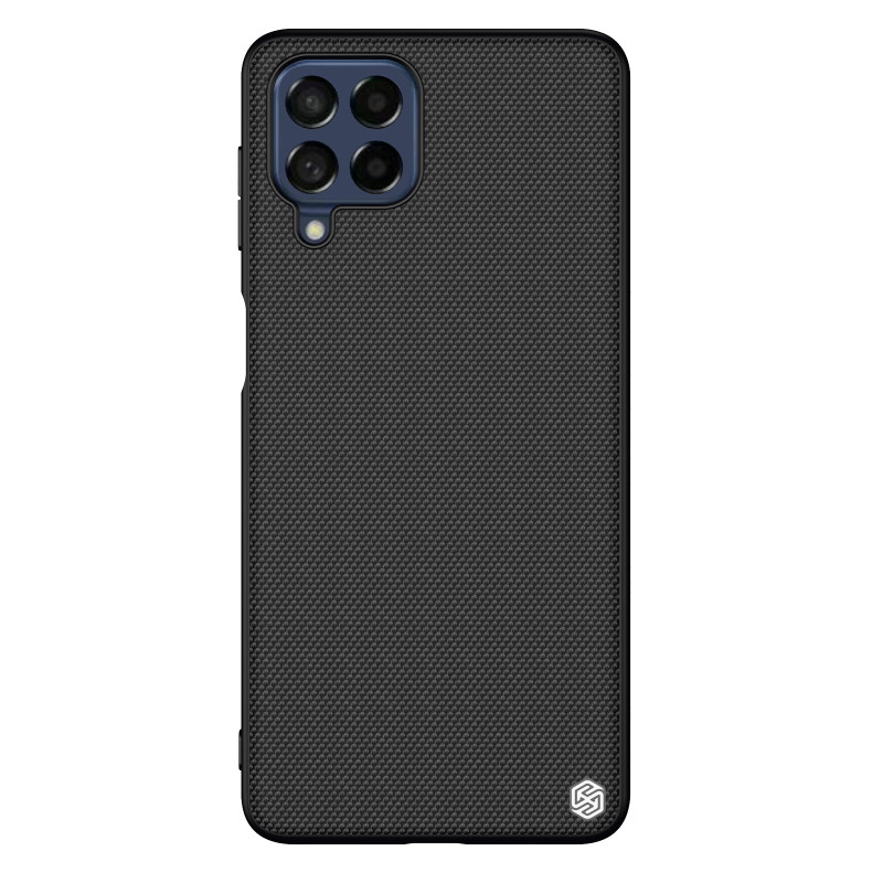 Nillkin Textured Case tvirtas sustiprintas dėklas su gelio rėmu ir nailonine nugara, skirta Samsung Galaxy M53 5G juoda