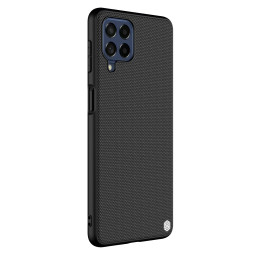Nillkin Textured Case tvirtas sustiprintas dėklas su gelio rėmu ir nailonine nugara, skirta Samsung Galaxy M53 5G juoda