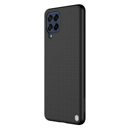 Nillkin Textured Case tvirtas sustiprintas dėklas su gelio rėmu ir nailonine nugara, skirta Samsung Galaxy M53 5G juoda