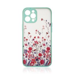 Design Case iPhone 12 Pro Max dėklas, dangtelis su žaliomis gėlėmis