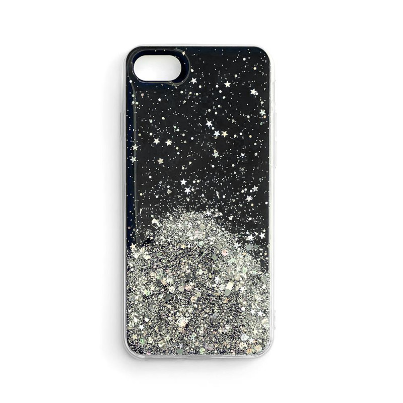 Wozinsky Star Glitter blizgus dėklo dangtelis su blizgančiu iPhone 12 Pro Max juodu