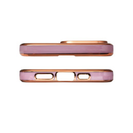 Lighting Color Case dėklas skirtas Xiaomi Redmi Note 11 gelio dangtelis su auksiniu rėmeliu violetiniu