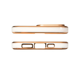 Lighting Color Case Dėklas, skirtas Xiaomi Redmi Note 11 Gel Cover with Gold Frame White
