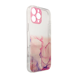 Marble Case dėklas, skirtas iPhone 12 Pro Max, rožinis marmurinis gelio dangtelis