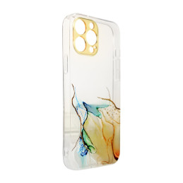 Marble Case dėklas, skirtas iPhone 12 Pro Max, gelinis dangtelis, marmurinis oranžinis