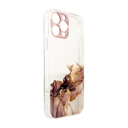 Marble Case dėklas, skirtas iPhone 13 Pro Max, gelinis dangtelis, marmurinis rudas